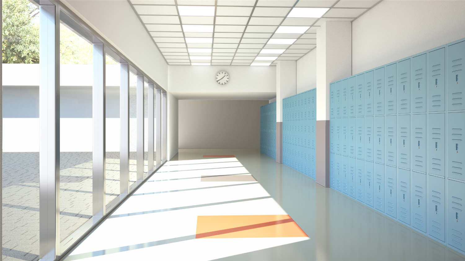 empty hallway of a school